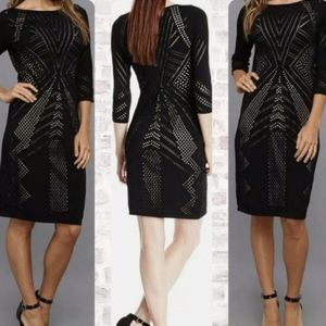 Calvin Klein Womens Illusion Knit Sweaterdress Black L